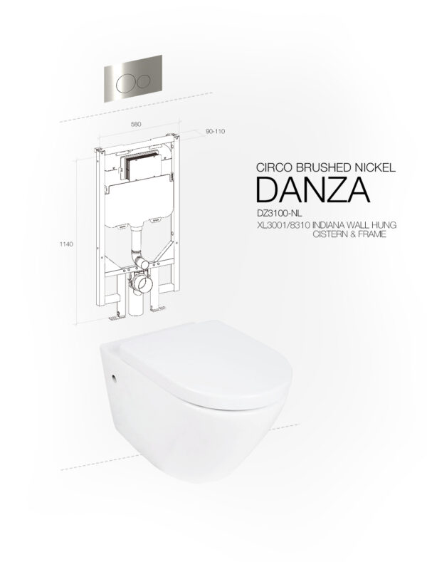 DANZA WALL HUNG CIRCO BRUSHED NICKEL INDIANA