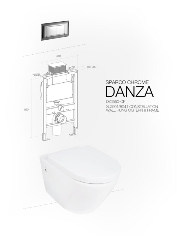 DANZA WALL HUNG SPARCO CHROME CONSTELLATION