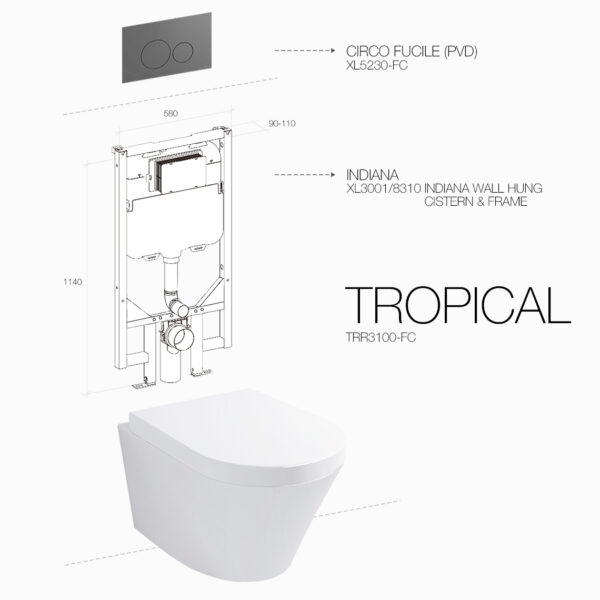 TROPICAL RIMLESS CIRCO FUCILE INDIANA