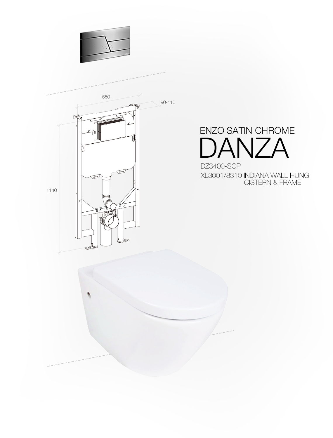 Enzo Satin Chrome - Toilet